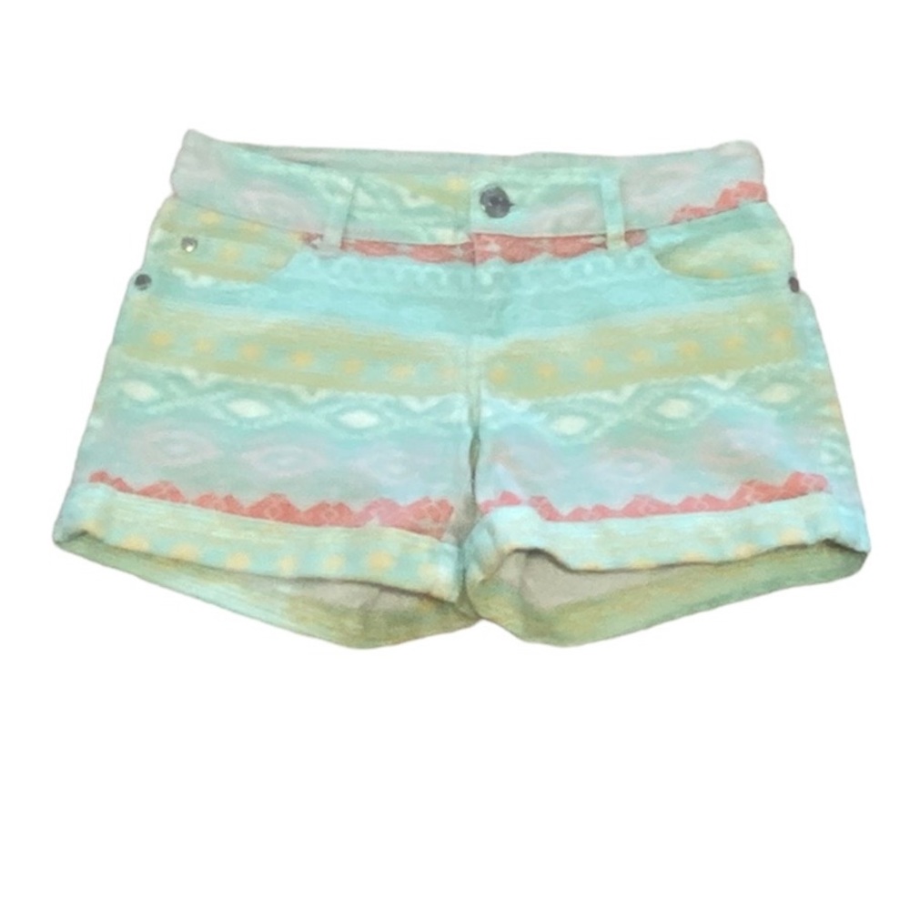Celebrity Pink Aztec Jean Shorts Teal Size 3